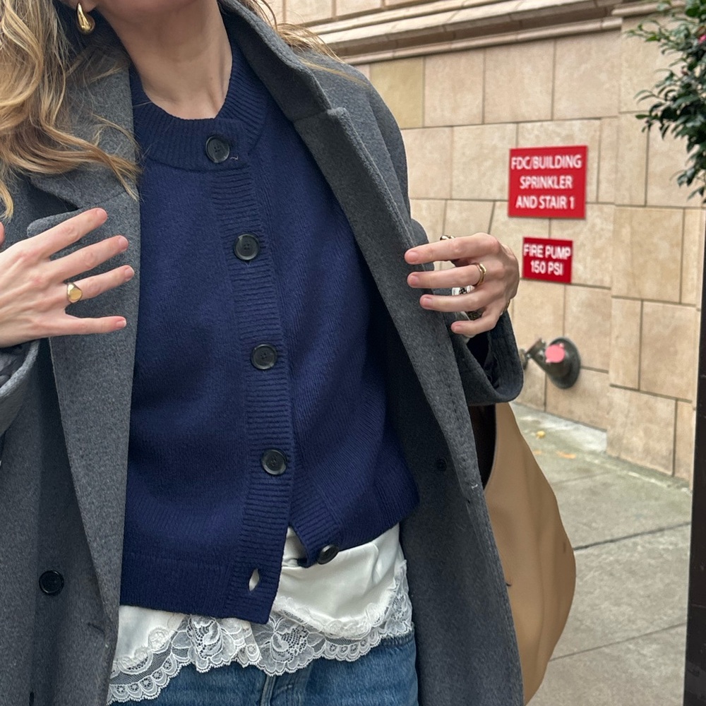 Gap Cashsoft Navy chunky Cardigan size small